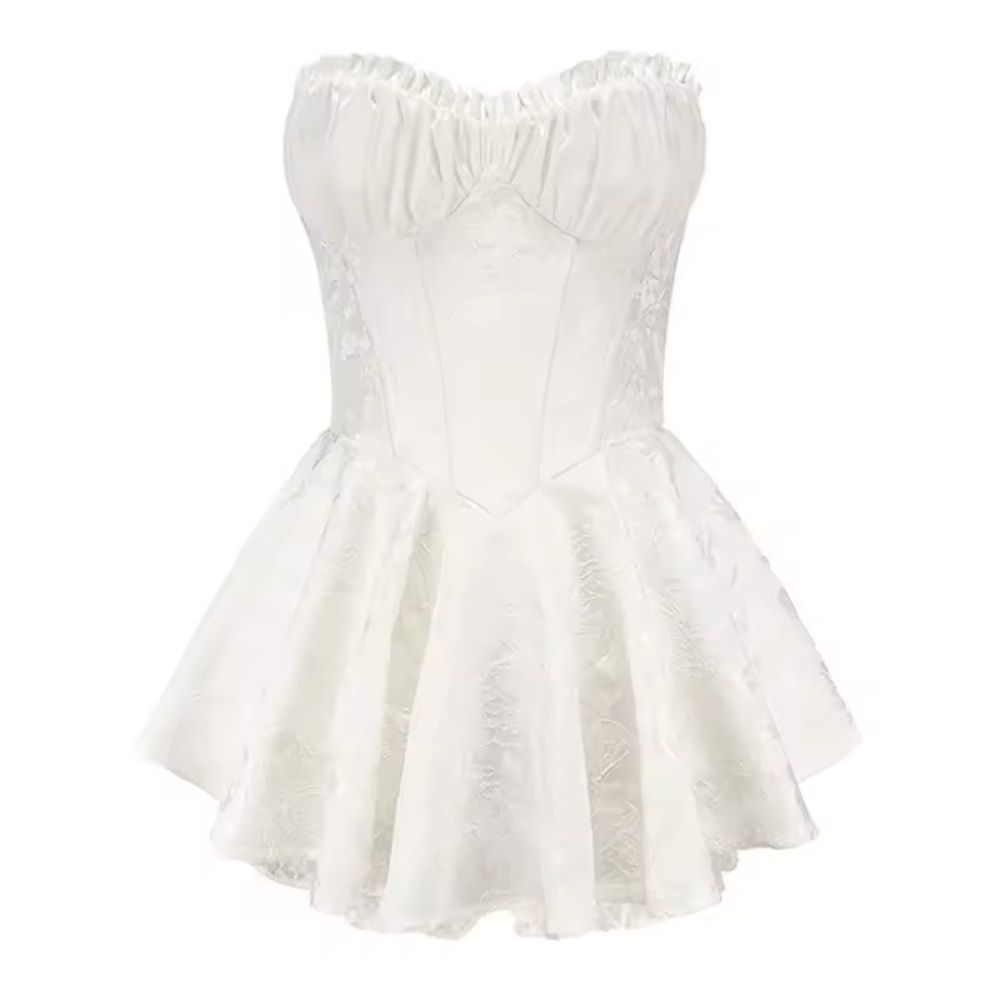 Elegant White Strapless Dress